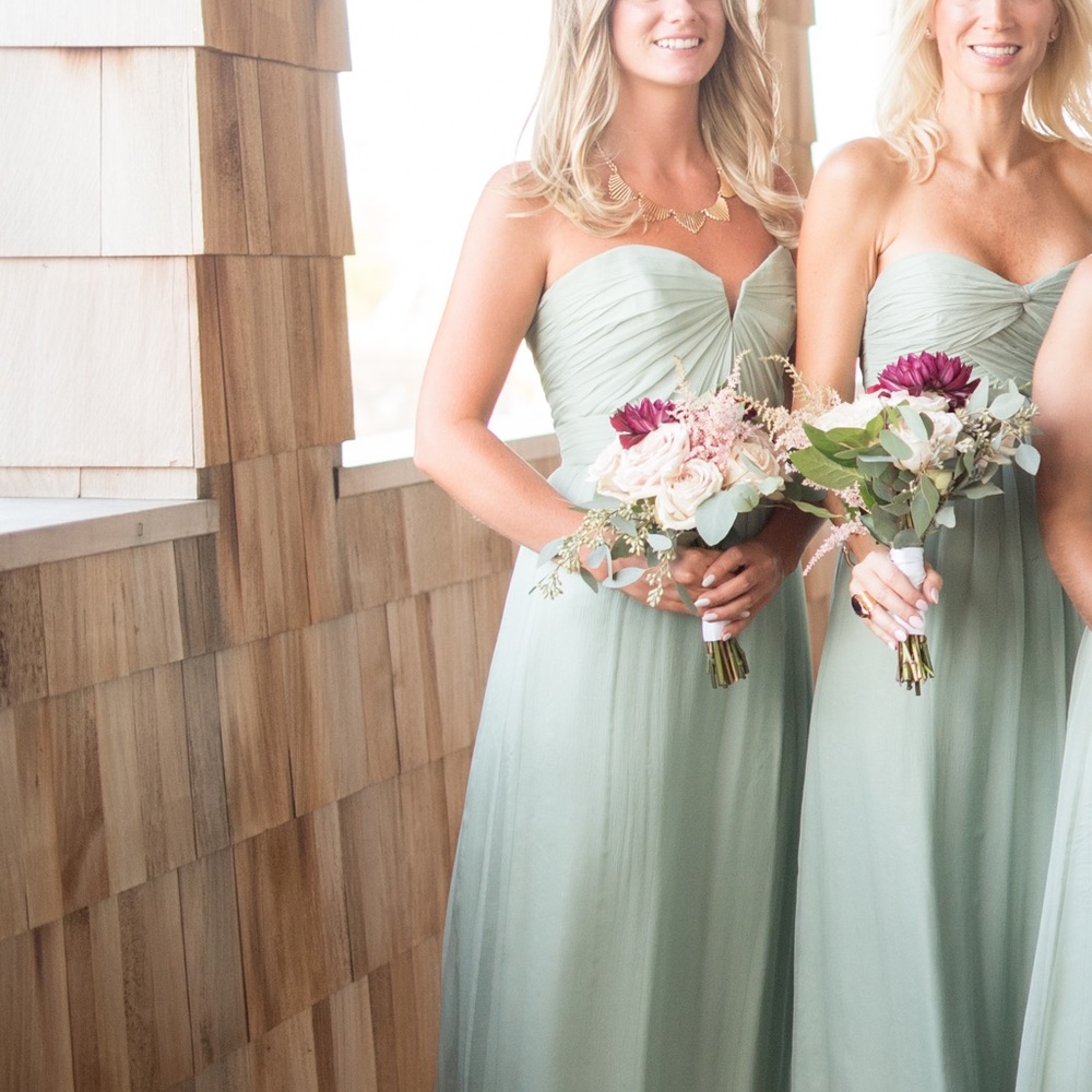 Amsale Chiffon Sage Bridesmaid Dress